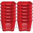 San Jamar Kleen-Pail Pro Sanitizer Pail Cleaning Bucket with Bail Handle for Cleaning, Kitchens, Restaurants, And Janitorial Use, Plastic, 6 Quarts, Red, (Pack of 12)