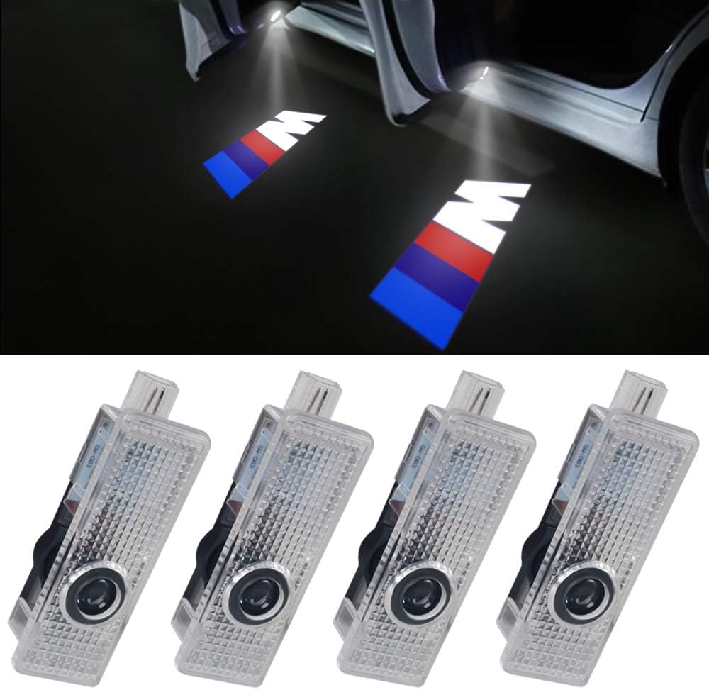 LED Door Projectors Car Ghost Shadow Welcome Step M Logo Emblem Light (4-pack)