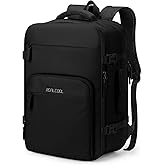 RealCool Travel Backpack for Women Men - Gift for Travelers, Students & Professionals, 15.6 Inch Laptop Carry On Backpack, TSA Flight Approved, College School Business Weekender Daypack-Black