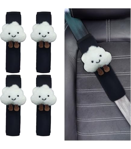 Lot De 2 Protège-ceintures De Sécurité - Imprimé Chat Mignon - Néoprène Doux - Pour Plus De Confort En Voiture