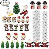 Christmas Miniature, Great Deal 48 Pieces Christmas Miniature Fairy Garden Ornament Dollhouse DIY Kit Décor