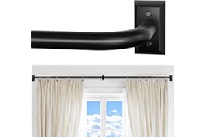 ZYRW Black Curtain Rod, Room Darkening Rods for Windows 28 to 48 Inches(2.3-4Ft), Wrap Around Curtain Rods, Heavy Duty Blackout Drapery, Modern Decorative Window Treatment Rod, Matte Black
