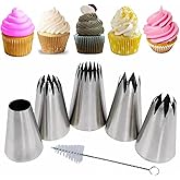 MDLJG Extra Large Piping Tips, Seamless Stainless Steel Icing Piping Nozzle Tip Set, DIY Icing Nozzle Tool for Birthday Cake 