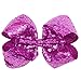 CÉLLOT Oversize Bows for Girls,Glitter Sparkle Flip Sequins 8 inch Big Hair Bows Alligator Clips for Baby Girls Toddlers Kids and Teens,Pack of 12