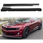 Side Skirts for 2012-2015 Chevy Chevrolet Camaro ZL1, Unpainted, OEM Style | MODILOVER, PP, Durable, Sporty Look, Easy Install, Aerodynamics, Rocker Panel Side Splitter Bottom Line