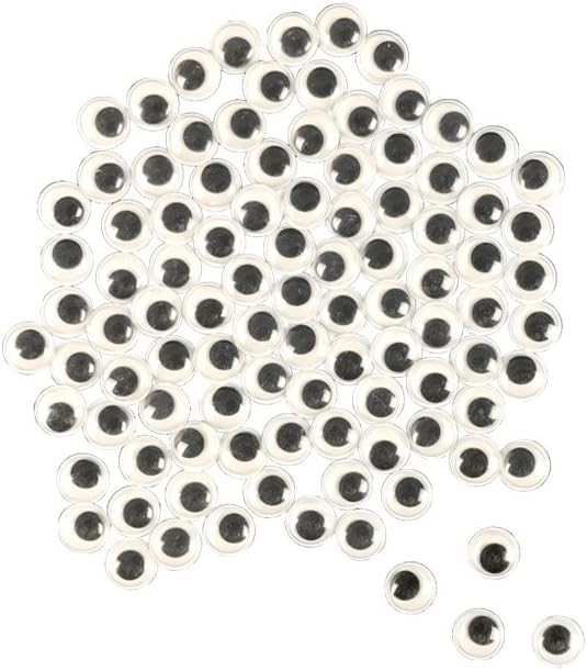 100 PCS 12mm Self-Adhesive Googly Wiggle Eyes for Crafts Decorations