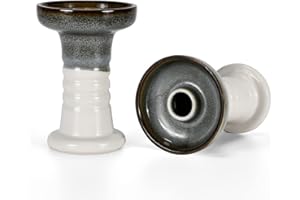 MATA LEON Hookah Bowl Handmade Phunnel Hookah Bowl with Spire Raw Clay with Glaze Shisha Bowl Pratical Hookah Accessories Easy Pull Smooth Inhale Big Could for Better Hookah Angullia Smoking