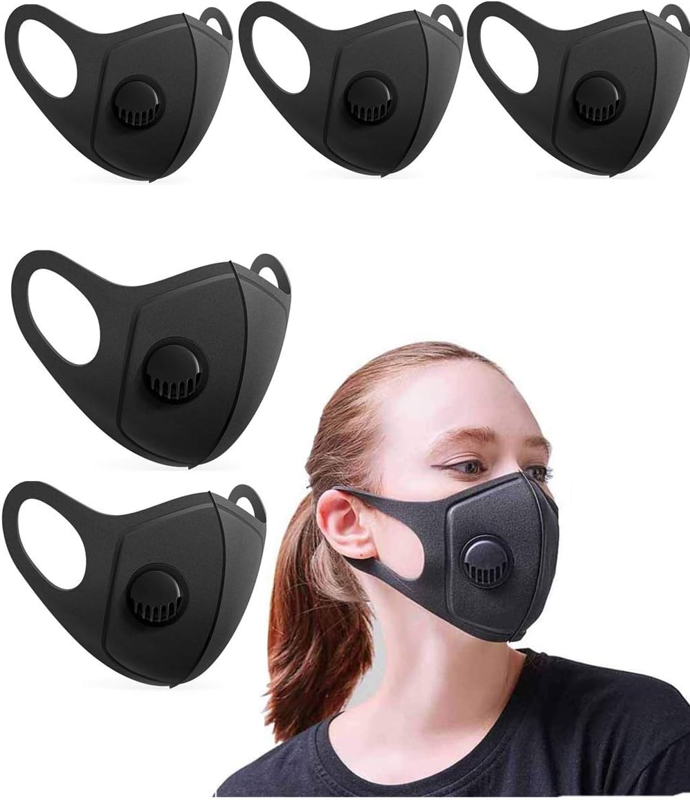 5PCS Reusable Face Shield, Washable Sponge Shield Dust Protective Air Purifyin Comfortable Dustproof Cover
