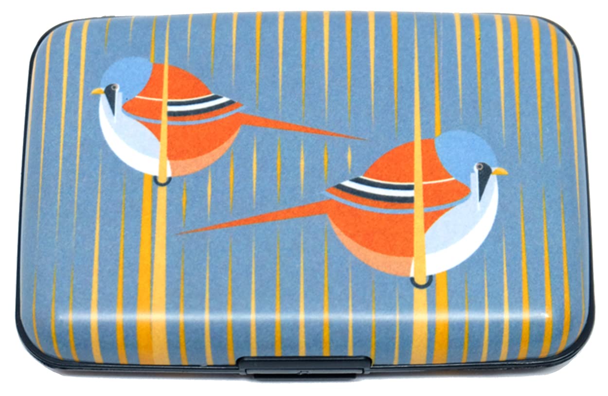 Aluminium RFID Blocking Card Wallet - Bearded Reedling Business Card Holder for Men and Women