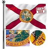 Jayus Embroidered Double Sided Florida FL Sates Flags 3x5 FT Outdoor - 340D Heavy Duty Republic of Florida Flag Banner with 2 Grommets