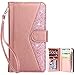 Dailylux iPhone 8 Plus Case,iPhone 7 Plus Case,iPhone 7 Plus Wallet Case Premium PU Leather+TPU Inner Shell Flip Case with 9 Card Slot Cover for iPhone 8 Plus/7 Plus 5.5 inch-Bling Rose Gold