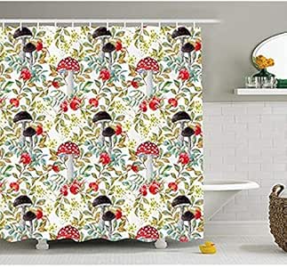 qhtqtt Cortina De Ducha Acuarela Dibujada A Mano Y Setas Hojas De Otoño