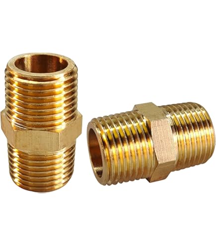 Snapklik.co : KOOTANS Forged Brass Equal Hex Nipple, 3/8 NPT Ale X 3 - View #2