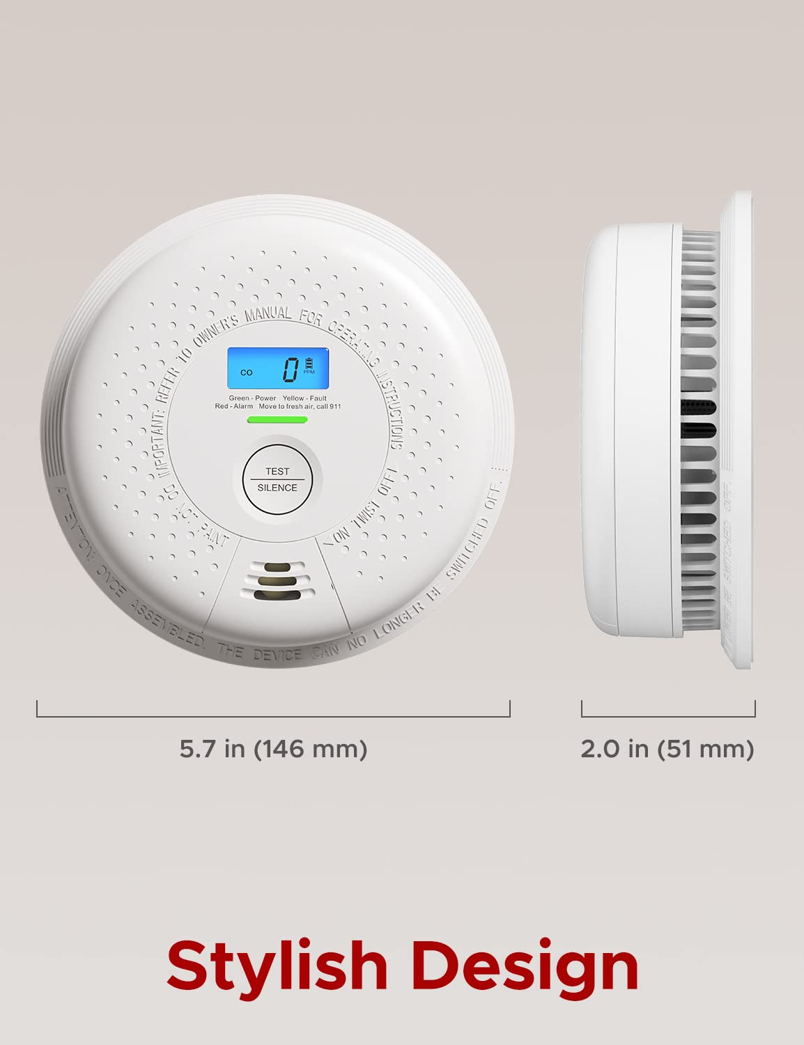 X-Sense Smoke and Carbon Monoxide Detector Combo, Wireless Interconnected Combination Smoke and Carbon Monoxide Detector with 10-Year Battery, Up to 24 X-Sense Link+ Wireless Alarms, SC01-W, 3-Pack