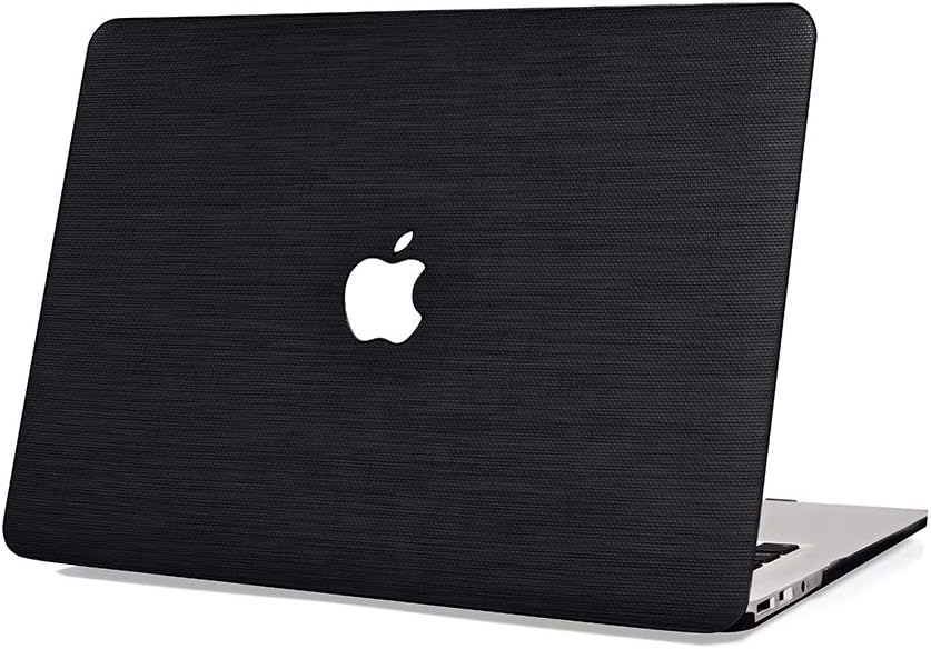 MacBook Pro 13" Case 2019 2018 2017 2016 Release A2159/A1989/A1706/A1708,Rymbo Plastic Cover Snap on Leather Protective Case NO CD-ROM,Black Leather Shell
