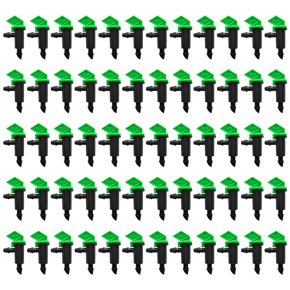 Namvo 60 Pcs Irrigation Dripper Emitter, Watering Emitter, Drip Emitter, Garden Flags Watering, Garden Flag Watering Dripper for Garden, Trees and Shrubs (Green)