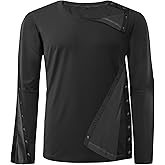 Unisex Post Shoulder Surgery Recovery Shirts - Full Tear Away Snap Long Sleeve Men Chemo Port Shirts for Men Women