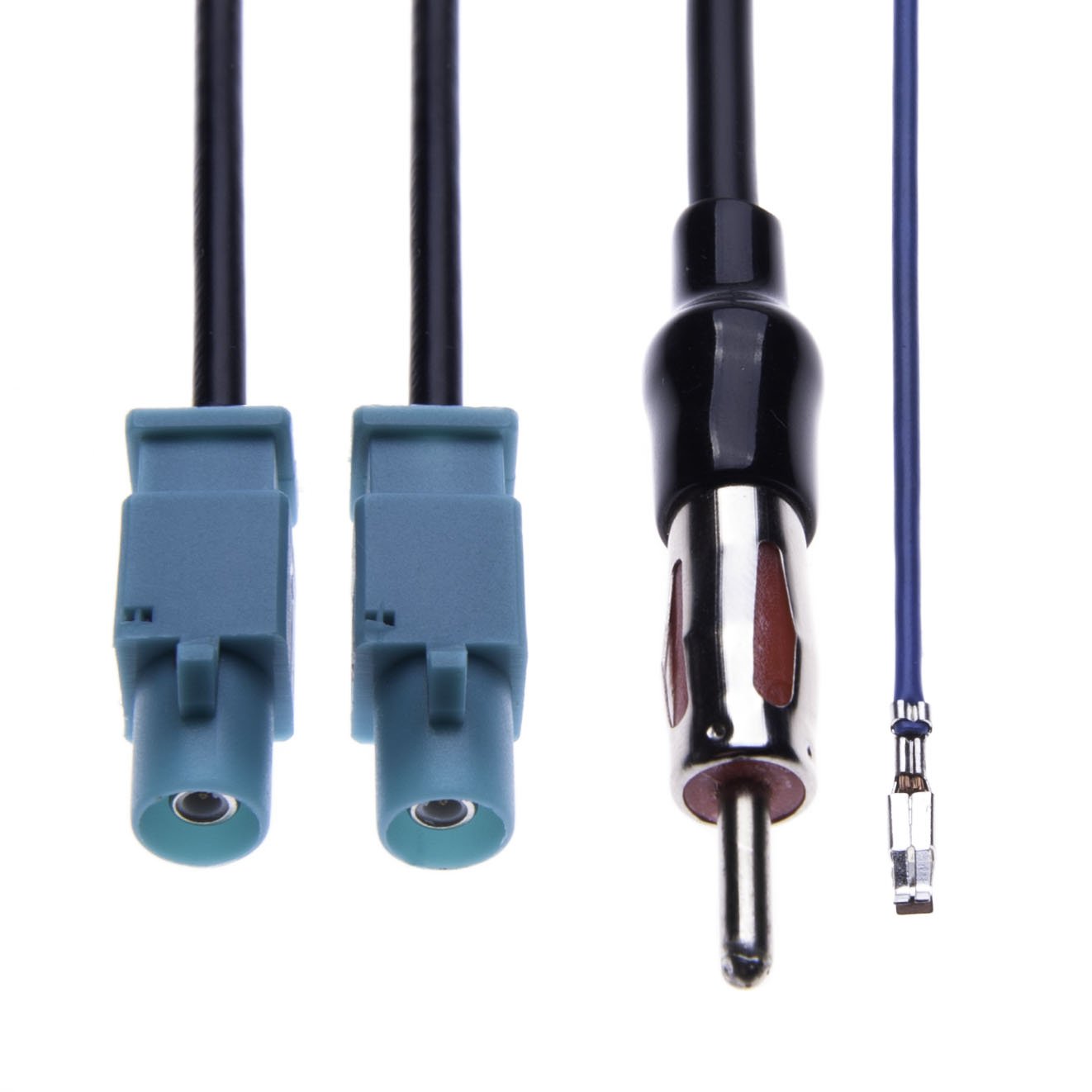 Keple Dual FAKRA to DIN Antenna Adapter Car Stereo Antenna Splitter 1 DIN Male to 2 FAKRA Jack Compatible with Volkswagen Golf, Tiguan, Jetta, Touareg, EOS, Transporter