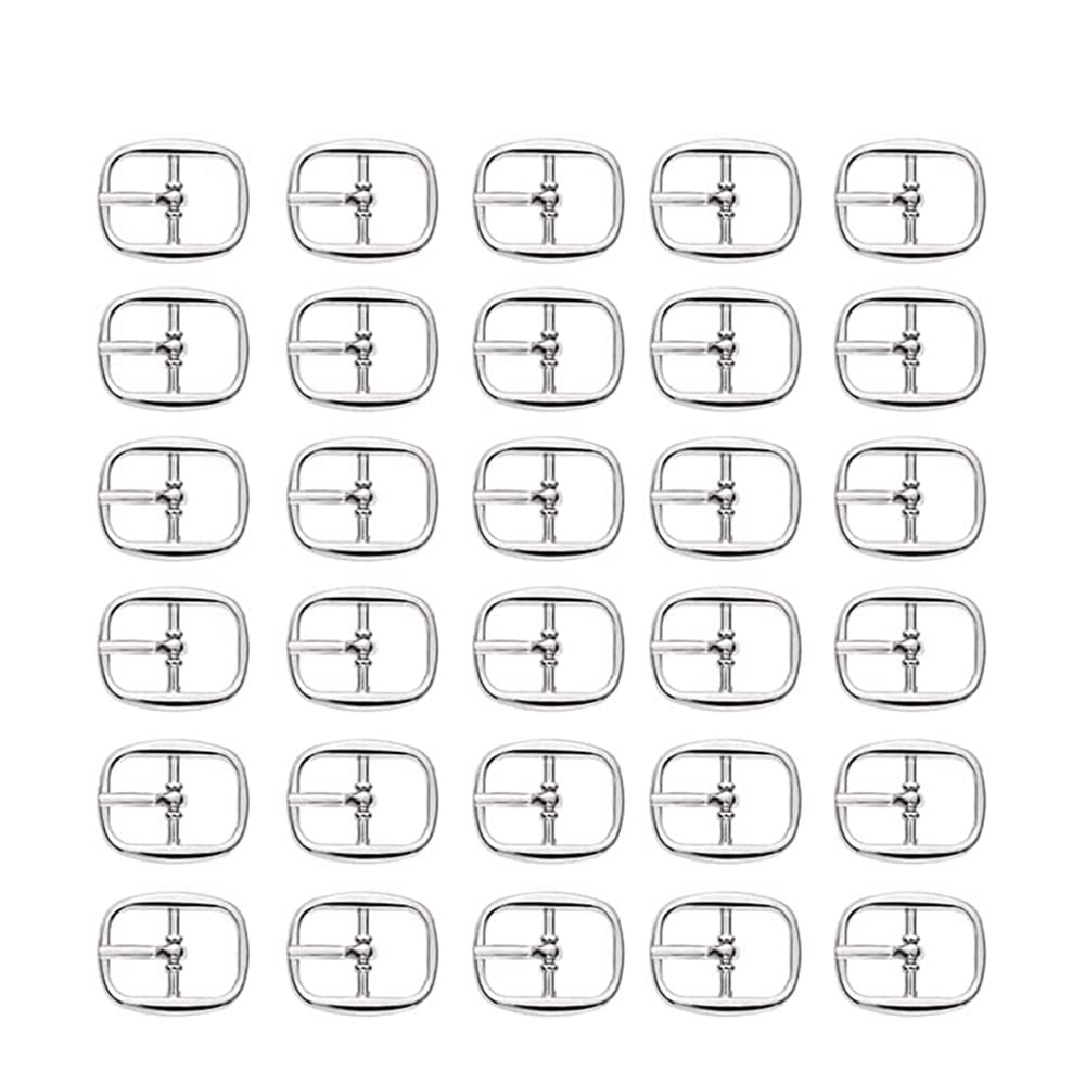 MaoNativey 30 Pcs Metal Roller Buckles, Roller Buckles 12MM Metal Shoe Buckles Multi Purpose Belts Hardware Pin Buckles for Clothing, Leather Straps, Snap Fit Belts, Bags, Shoes