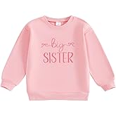 GOOCHEER Big Sister Little Sister Matching Outfit Newborn Baby Girl Long Sleeve Romper Toddler Girl Pullover Sweatshirt Tops