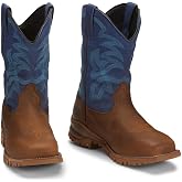 Tony Lama Roustabout Men's Industrial Work Boots - Durable Leather, Slip-Resistant, Steel Toe, Comfort Fit