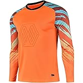 DRHOM Youth Boys Padded Protection Football Goalkeeper Jersey Long Sleeve Goalie Shirt Training Soccer Uniform