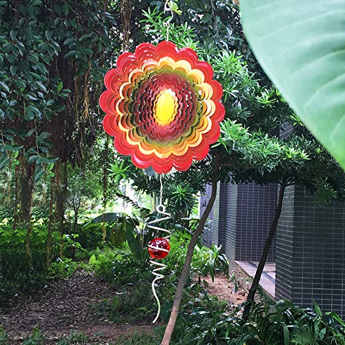 Jianyana Wind Spinner 12 Zoll - 3D Hanging Garden Deko Rainbow Für Indoor & Outdoor