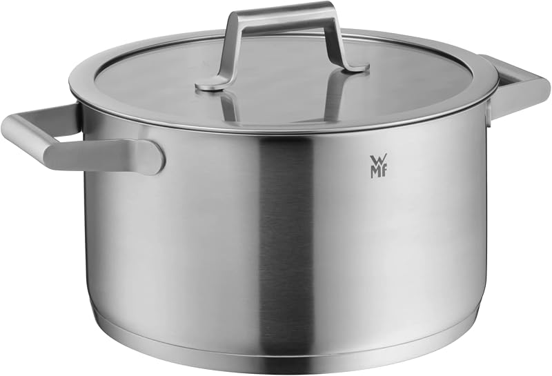 Comfort Line Set de 5 casseroles à induction, avec couvercle en verre, acier inoxydable Cromargan mat, écailles, induction empilables, non revêtu.
