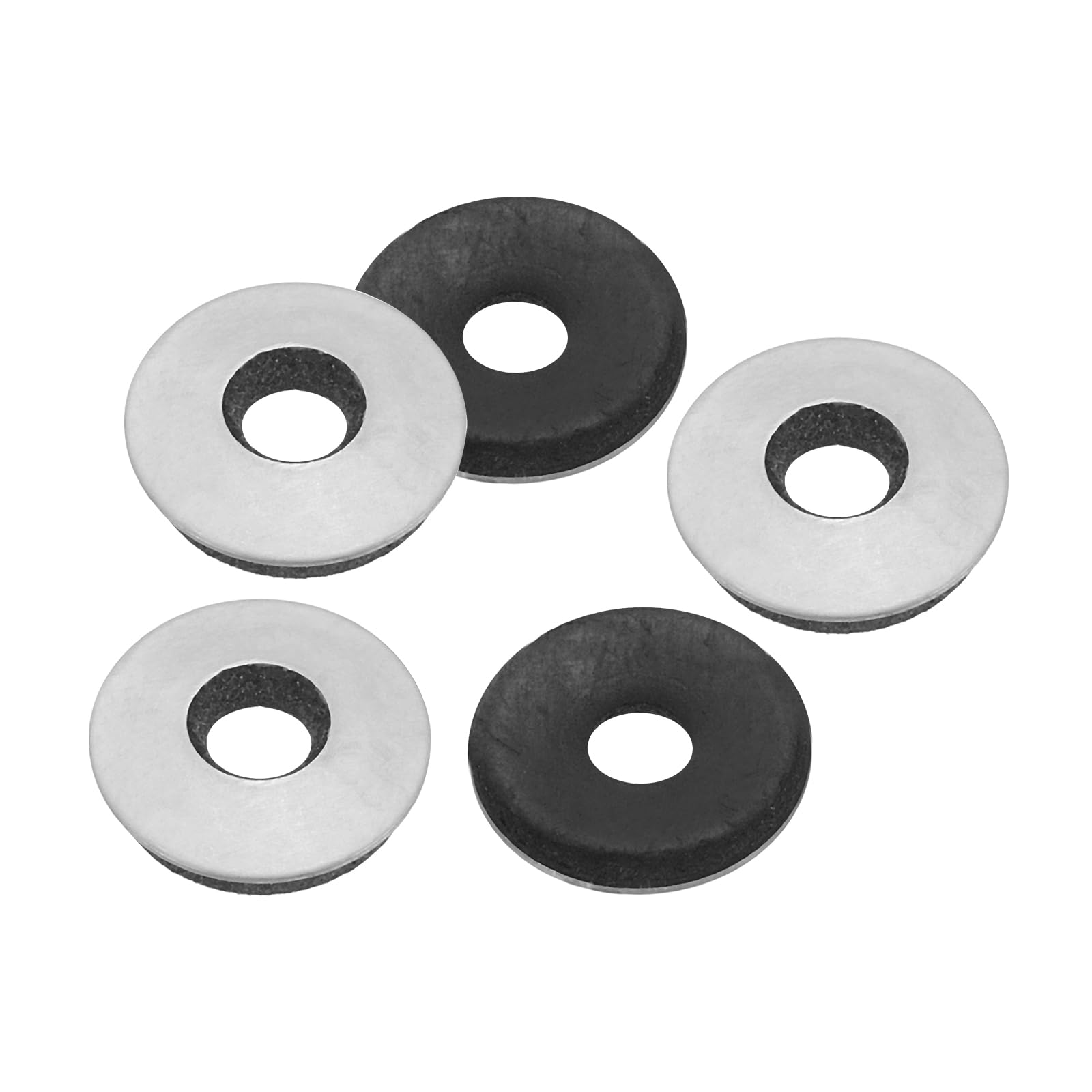 PATIKIL 304 Stainless Steel EPDM Bonded Sealing Washers, 50 Pieces 5.5x16mm Neoprene Rubber Washers Bonded Sealing Gasket for Marine Roof Bolt Supply (#12)