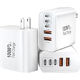 USB C Charging Blocks, 100W USB Type C iPhone Wall Super Fast Charger Block | USB-C iPhone Charger Fast Charging Brick, 5 Multiport Charger Plug Power Adapter for iPhone 17/16/15/14/13 Pro Max, iPad, S26
