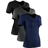 CADMUS 3/4/5 Pack Women's Compression Shirt Running Athletic T-Shirts Workout Tops Baselayer Short Sleeve Yoga Gym Sports