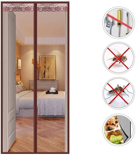 ZFHTAO Fliegengitter Tür Magnetisch 80x220cm, Klebmontage ohne Bohren