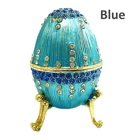 Osterei Schmuckschachtel, handgefertigte emaillierte Faberge Ei Schmuckschatulle Schmuckschatulle für Heimtextilien Metall Ha