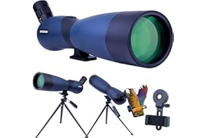 25-75×70 Spotting Scopes, HD Spotter Scope for Bird Watching, Telescopes-Waterproof Scope with BAK4 Prism Tripod Phone Adapte