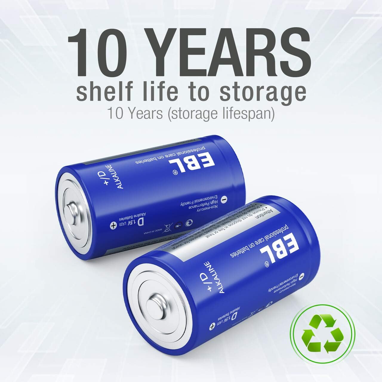 EBL D Batteries, Alkaline D Cell Batteries 8 Battery Count(Pack of 1): Home Audio & Theater