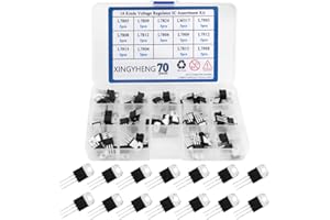 XINGYHENG 70Pcs 14 Values Three Terminal Positive Negative Voltage Regulator Transistor Kit T0-220 (L7805, L7806, L7808, L7809, L7812, L7815, L7824, L7905, L7906, L7908, L7909, L7912, L7915, LM317)