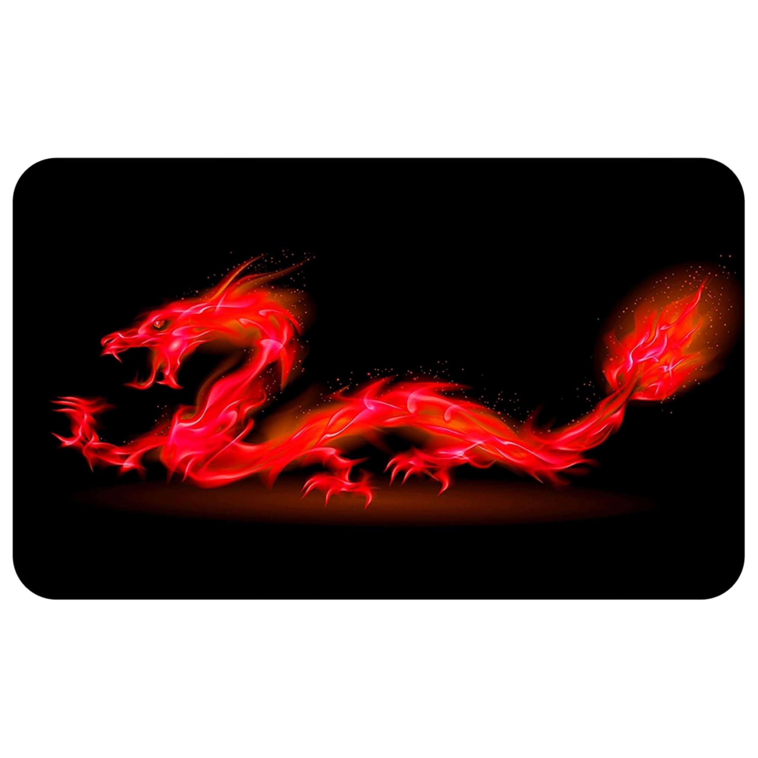 Silent Monsters Mouse Mat Small 10 x 8 inches / 24 x 20 cm, Red Dragon, Lasercut Edges, washable & rollable Mouse Pad, Gaming Home Office Mousemat, Mousepad non-slip & quiet, Desk Mat