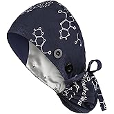 Satin Lined Scrub Caps with Buttons & Sweathand, Surgical Caps for Women