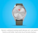 Garmin vívomove Style 42mm Hybrid Smartwatch Silver Moss Touchscreen Fitness view 4