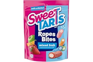 SweeTARTS Rope Bites Candy, Mixed Fruit, 8 Ounce Resealable Bag