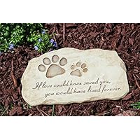 Evergreen Garden Pet Paw Print Devotion Painted Polystone Stepping Stone - 12"W x 0.5"D x 7.5"H