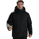 OCANXUE Men's Winter Jacket Waterproof Ski Jacket Warm Snow Coat Mountain Windbreaker Hooded Parka Heavyweight Outerwear