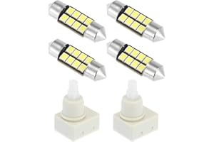 X AUTOHAUX 2Pcs Dome Lamp Switch with 4Pcs White LED Bulbs 34404-SDA-A21 34404-SDA-A22D3 924-798 Roof Map Light Overhead Ligh