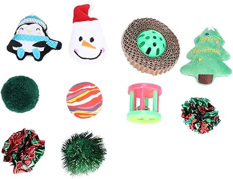 Amazon 10pcs 猫おもちゃ クリスマスおもちゃ 遊び玩具 クリスマスプレゼント トレーニング用品 Zerodis またたびトイ 通販