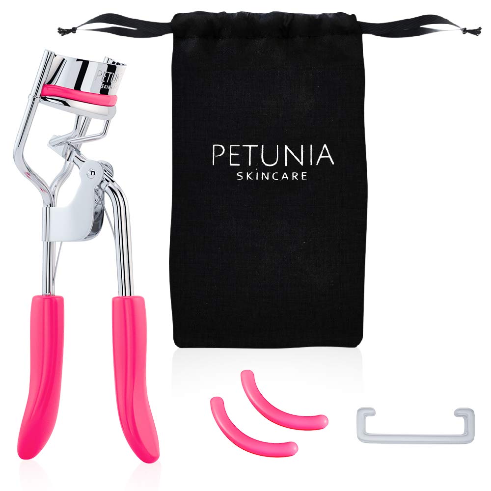 Silicone Eyelash Curler With Refill Pads & Satin Pouch Designed for No Pinching or Pulling and Perfect for Those With Straight Flat Lashes Wanting Dramatic Long Lasting Seamless Curls : Beauty