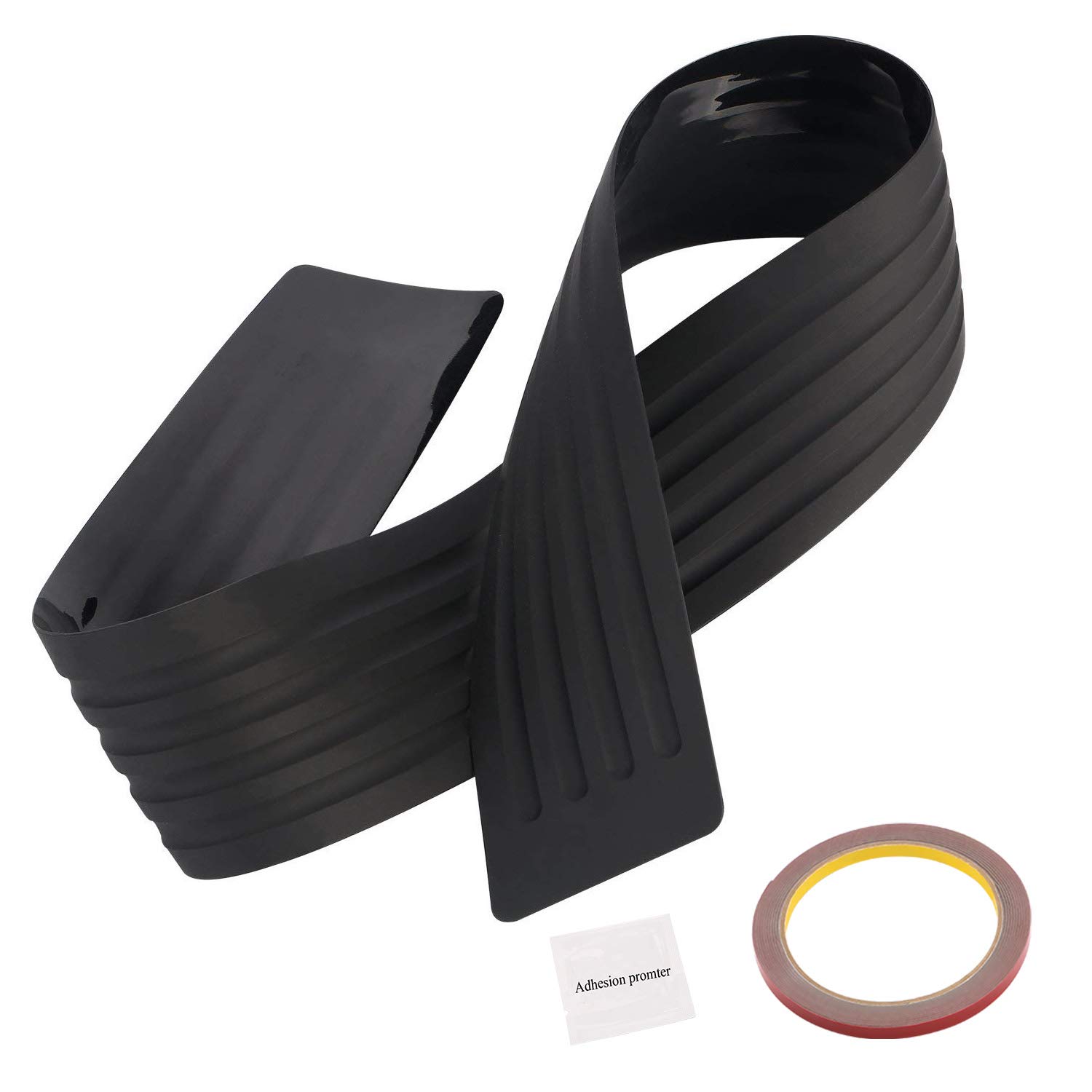 Sdootauto 2 Pcs Rear Bumper Protector, Rear Rubber Bumper Guard Protector, Black Flexible Rubber