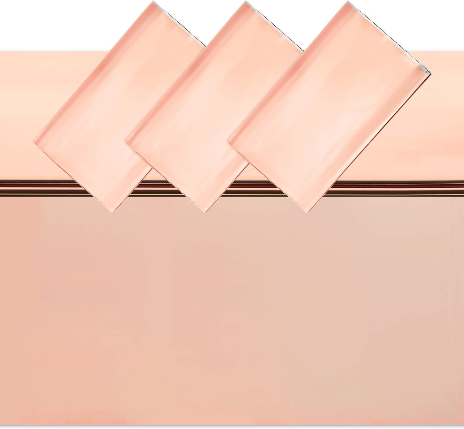 Rose Gold Plastic Tablecloth for Pink Birthday Party (54 x