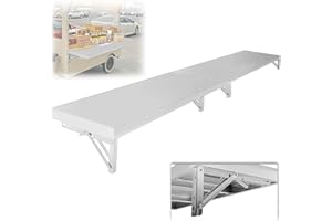 Noliven Folding Concession Shelf, 72" x 12" Stainless Steel Drop Down Folding Serving Food Shelf for Concession Windows