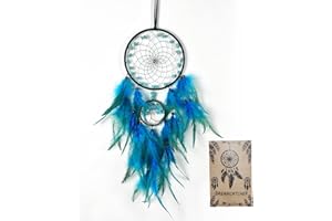 DREAMOCEAN Dream Catcher, Handmade Dreamcatcher with Healing Crystal Stone, Tree of Life Dream Catchers Hanging Ornament for Home Bedroom Birthday Party, Perfect Craft Gift for Kids (Green)