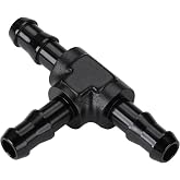 Podavelle 5/16" 8mm Hose Barb Tee T Fitting Adapter Aluminum Black